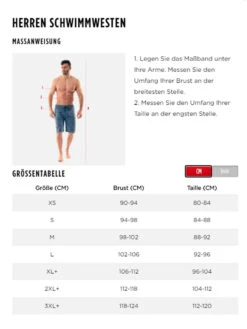 Jobe Newton Bodywarmer Herren Schwimmweste -Prolimit Verkäufe groessentabelle herren schwim 1280x1280